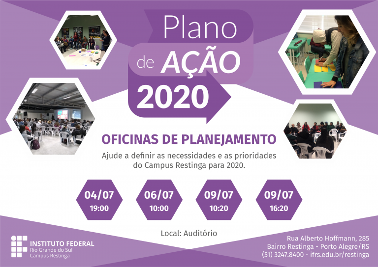 Participe das oficinas do Plano de Ação 2020 e ajude a construir o