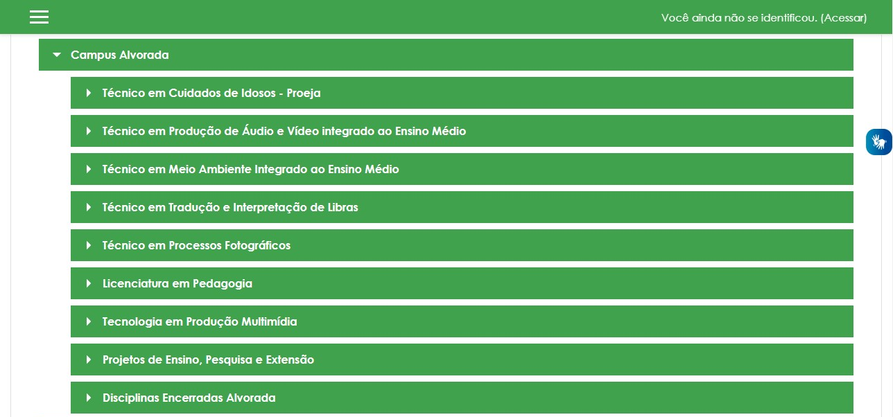 Selecionar as disciplinas do campus Alvorada
