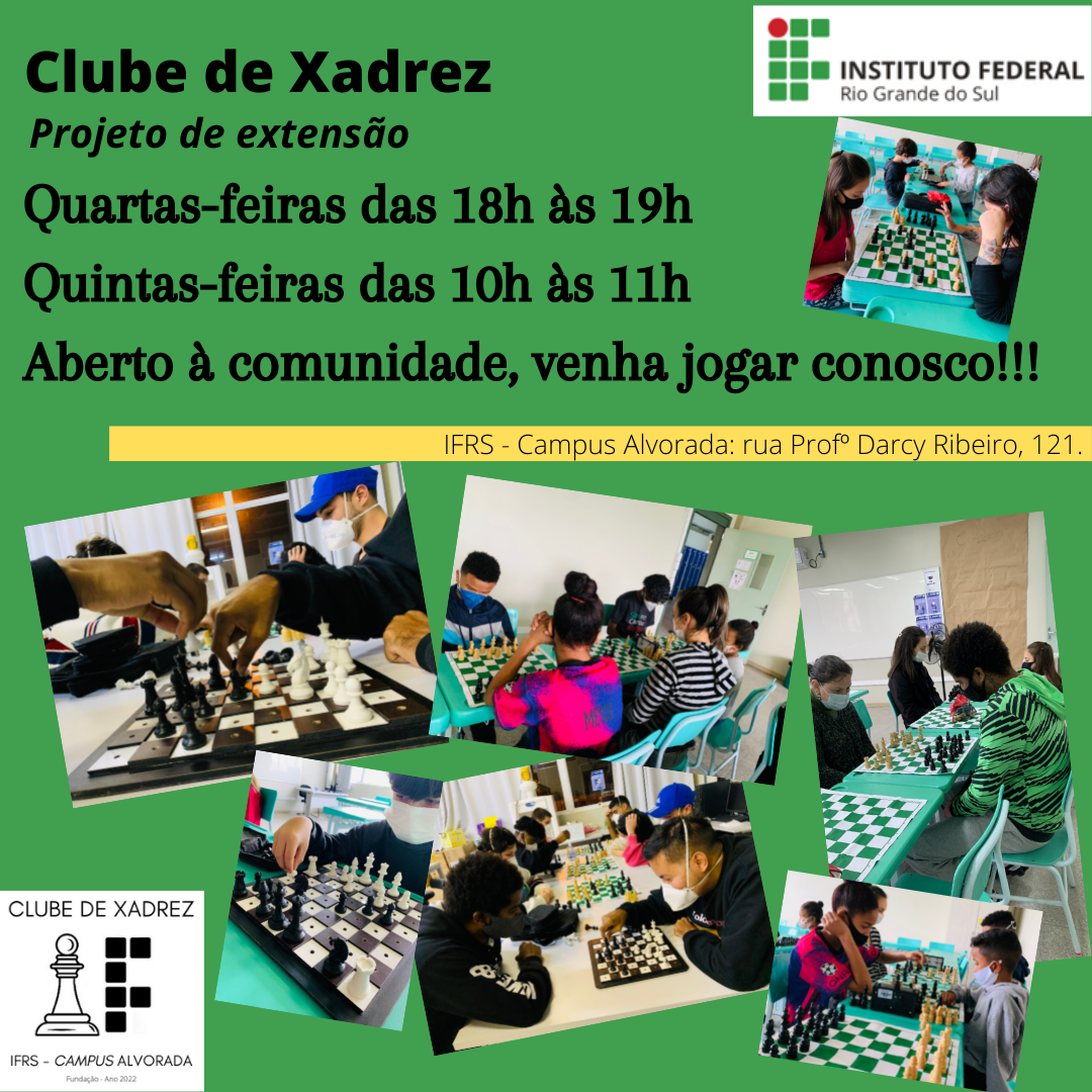 Venha participar do nosso Clube de Xadrez! Aberto a toda