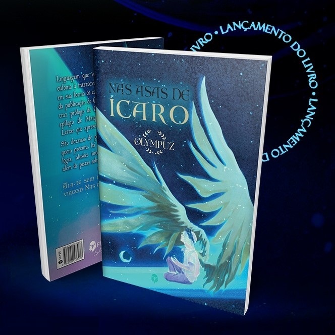 Convite para lançamento do seu novo livro de poemas, intitulado Nas asas de Ícaro.