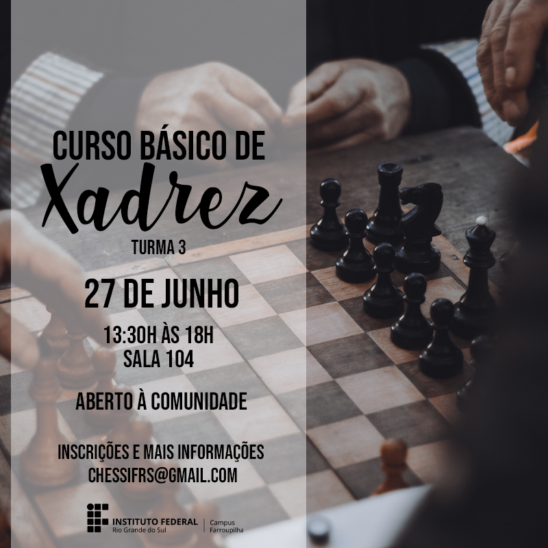 Abertas as inscrições para a nova turma do Curso Básico de Xadrez