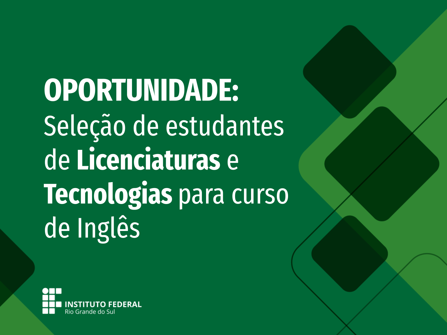 Instituto Federal tem curso de Inglês grátis