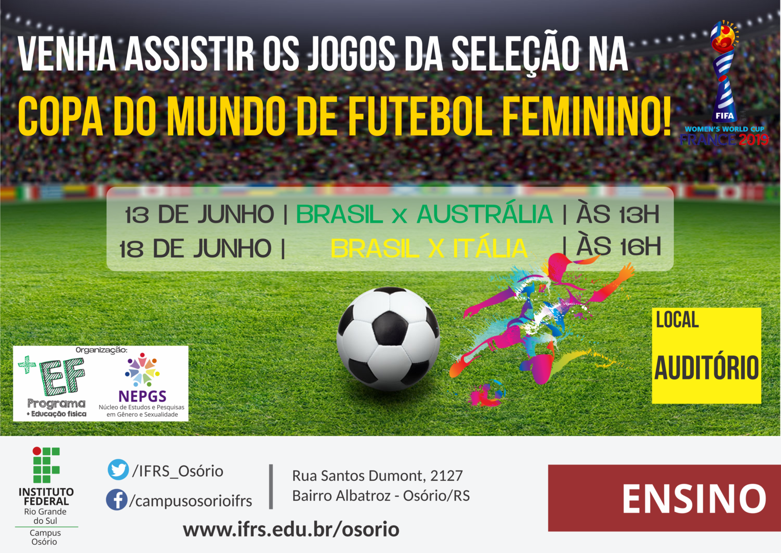 Ifal tem horário de expediente especial durante jogos na Copa Feminina do  Mundo — Instituto Federal de Alagoas, jogo copa do mundo 2023