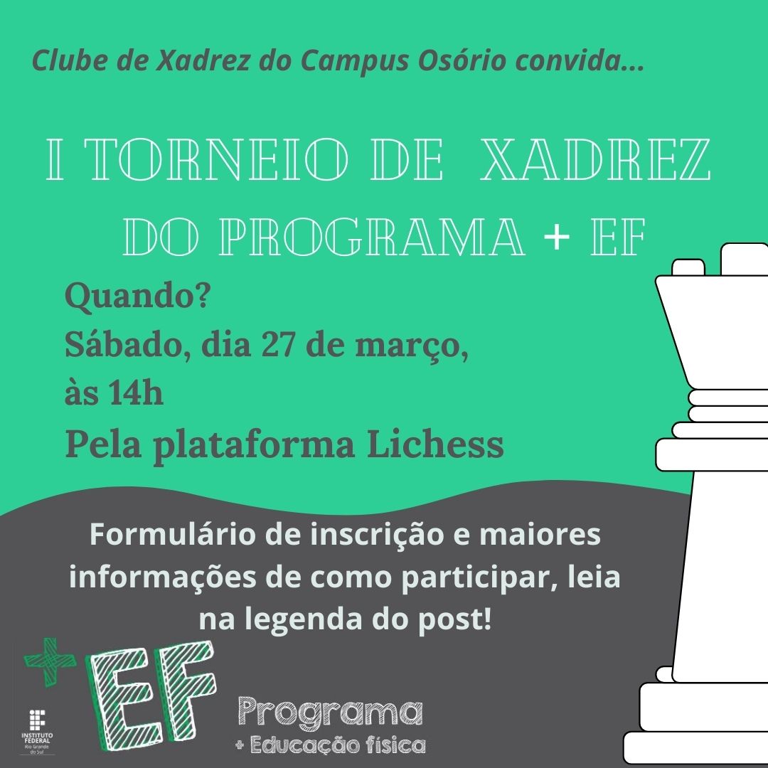 Campus terá Clube de Xadrez para os estudantes - Campus Osório