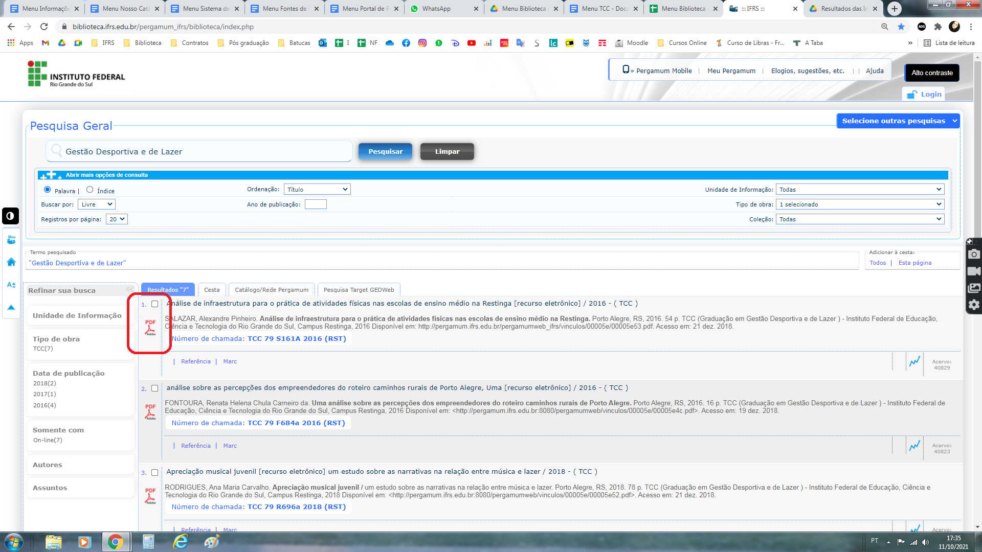 Catálogo Biblioteca TCC