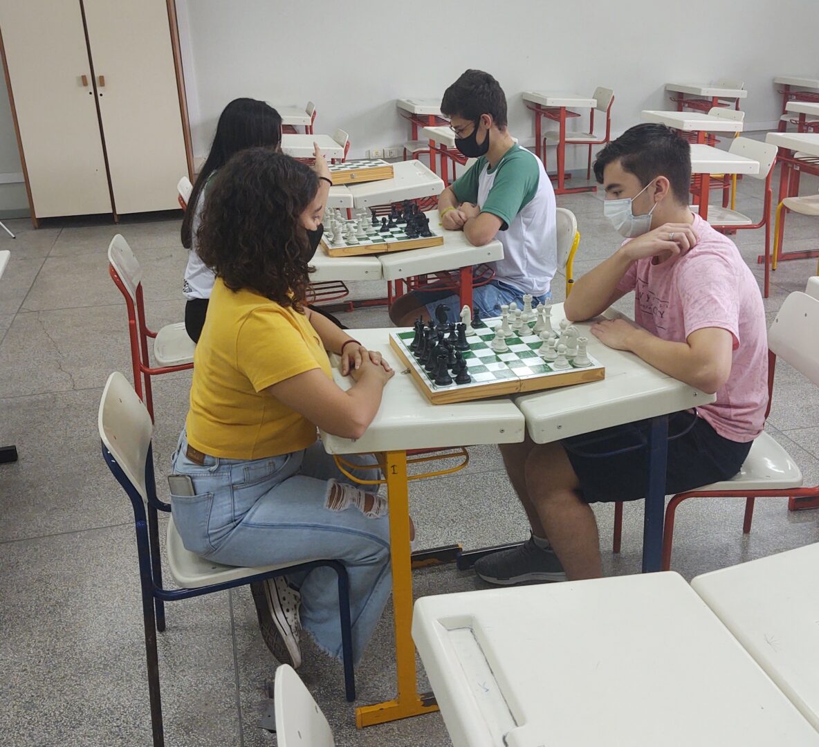 Sala de aula do clube de xadrez