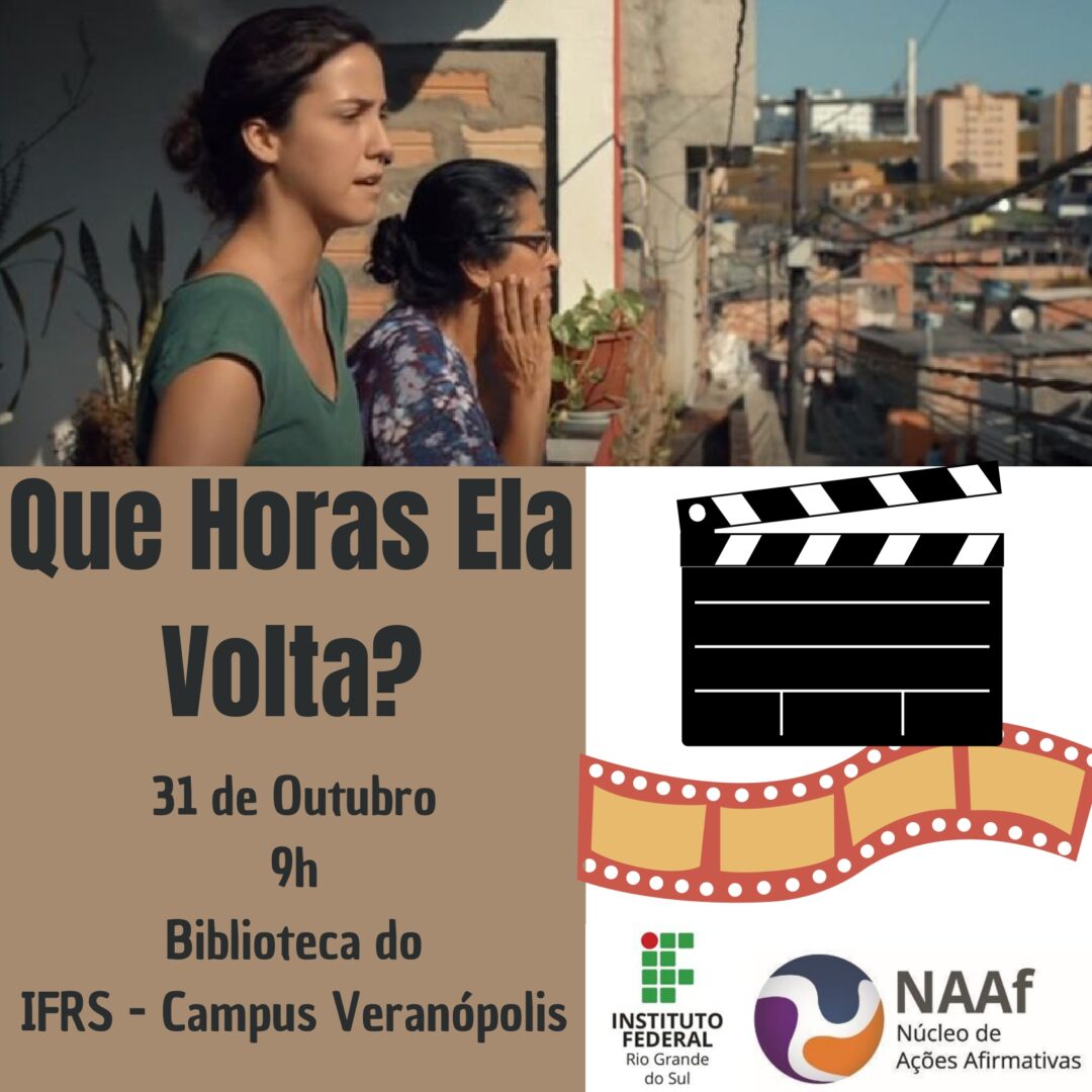 Cartaz de convite para a exibição do filme "Que horas ela volta?".