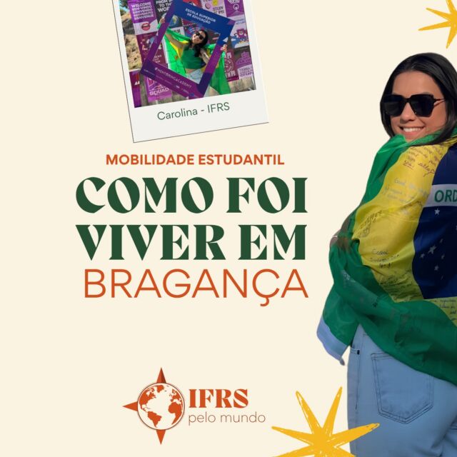 Hoje, a gente estreia a s&eacute;rie quinzenal de posts "IFRS Pelo Mundo". Vamos mostrar experi&ecirc;ncias internacionais que nossa comunidade desfruta. 

Nesta primeira edi&ccedil;&atilde;o, conhe&ccedil;a um pouco da hist&oacute;ria de Carolina Vilasboas, estudante de Pedagogia do IFRS - Campus Farroupilha e que participou do Programa de Mobilidade Estudantil do IFRS entre setembro de 2025 e julho de 2026, no Instituto Polit&eacute;cnico de Bragan&ccedil;a, em Portugal. 

#MundoIFRS #IFRSpeloMundo